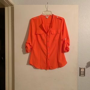 Calvin Klein Roll Tab Blouse
